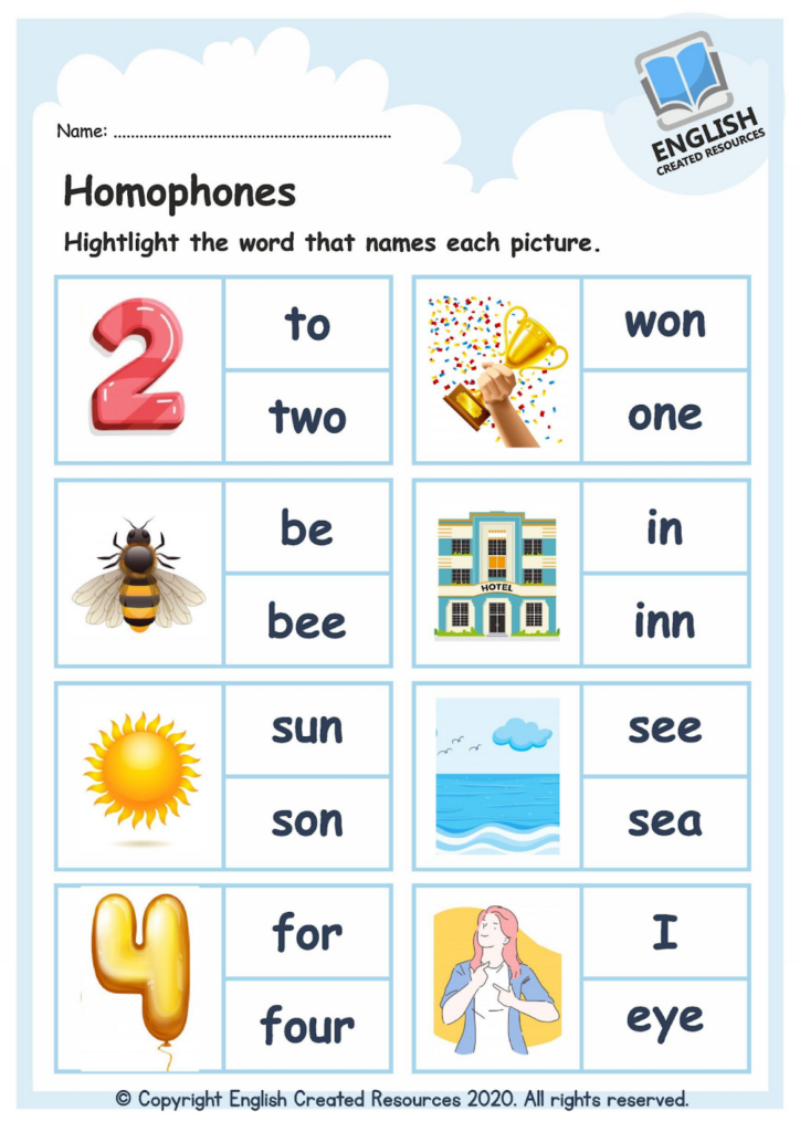 Free Homophones Worksheets - Homophones Worksheets About Summer