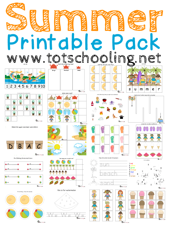 Free Preschool Summer Packet - Preschool Summer Worksheets Packet