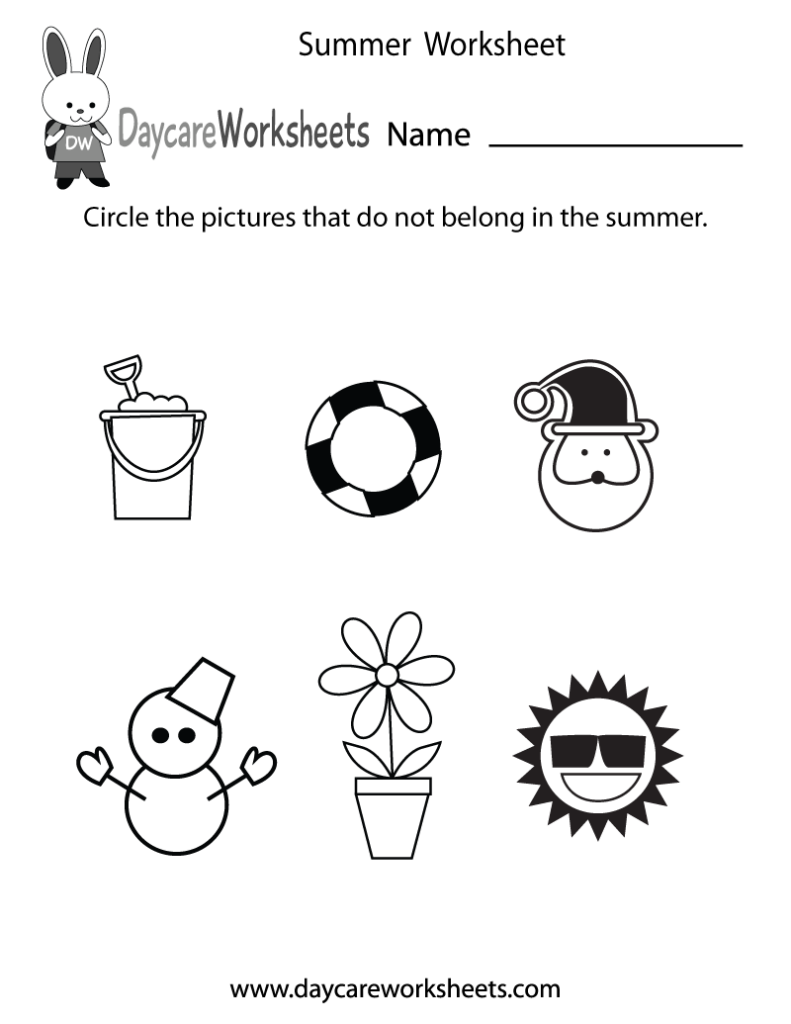 Free Preschool Summer Worksheet - Summer Theme Worksheets For Preschool