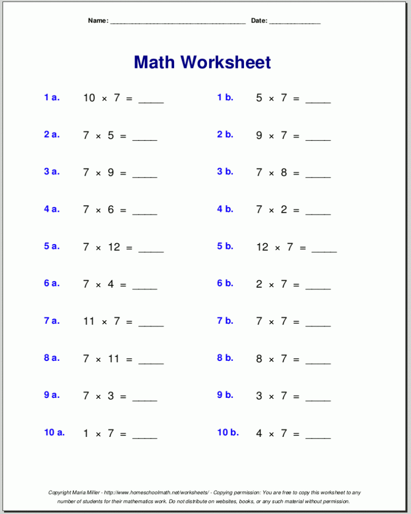 Free Printable 7th Grade Math Worksheets - Summer Math Worksheets For 7Th Grade