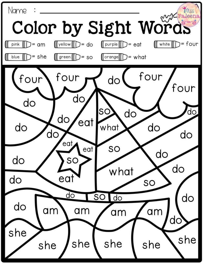 Free Printable Color By Sight Word Sheet - Summer Sight Word Worksheets