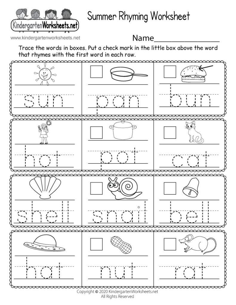 Free Printable Kids Summer Worksheets - Summer Worksheets For Kinder