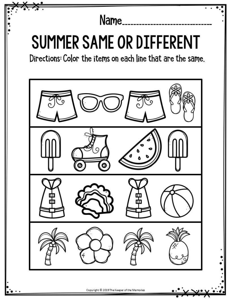 Free Printable Preschool Summer Worksheets - Summer Pre K Worksheets