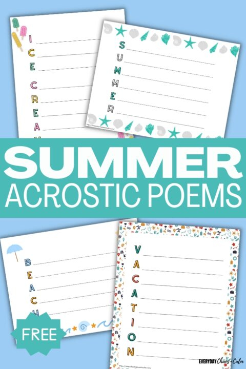 Free Printable Summer Acrostic Poem Templates - Summer Acrostic Worksheet