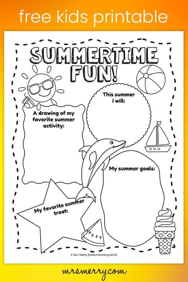 Free Printable Summer Activities Worksheet Mrs Merry - Summer Time Worksheets