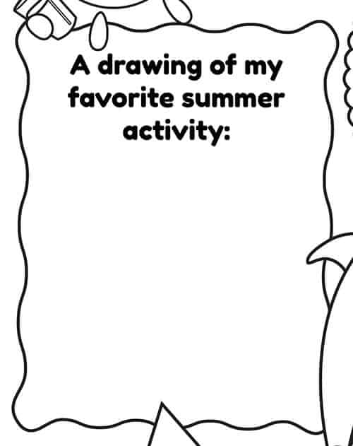 Free Printable Summer Activities Worksheet Mrs Merry - Summer Drawing Worksheet