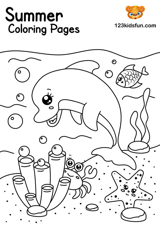 Free Printable Summer Coloring Pages For Kids 123 Kids Fun Apps - Preschool Summer Coloring Worksheets