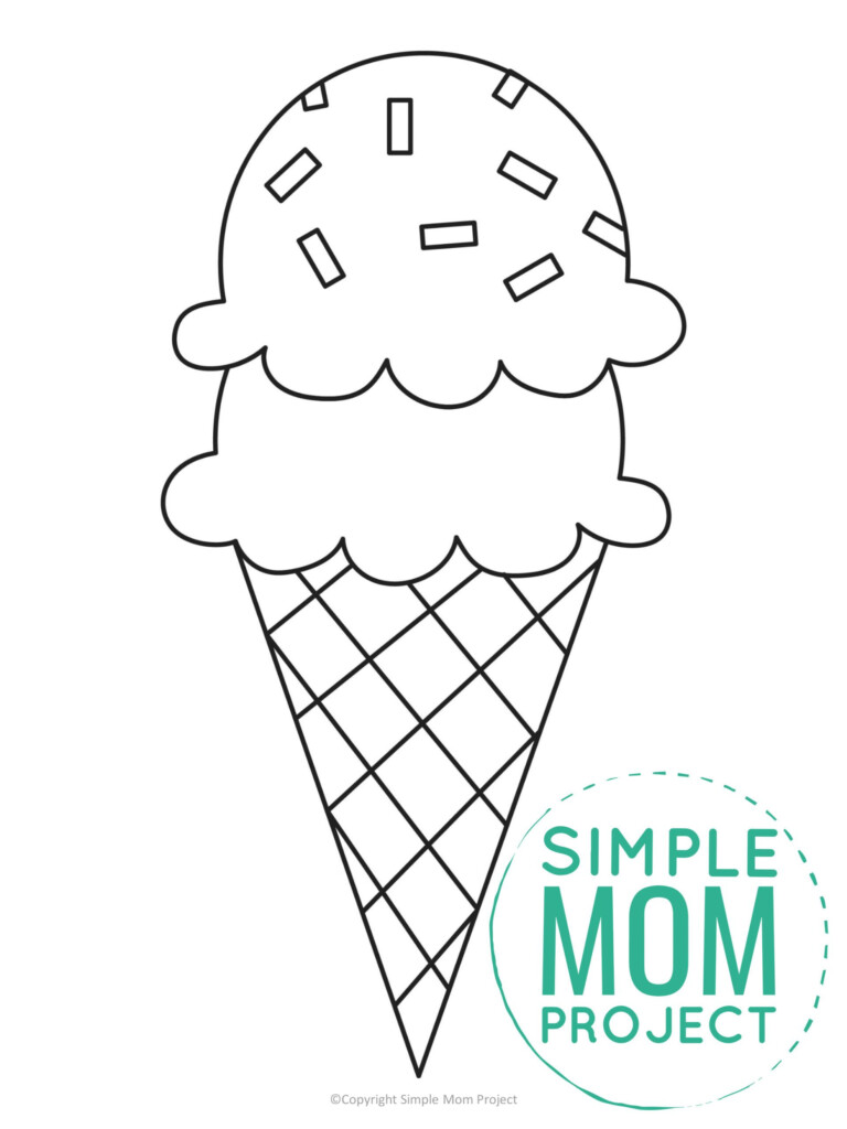 Free Printable Summer Ice Cream Template For Kids - Summer Ice Cream Cone Worksheet For Kids