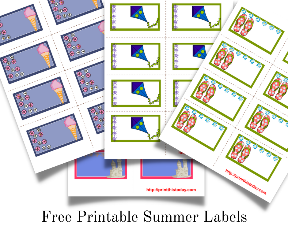 Free Printable Summer Labels - Summer Label Worksheet