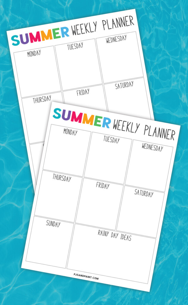 Free Printable Summer Planner And Summer Schedule Template - Summer Planning Worksheet