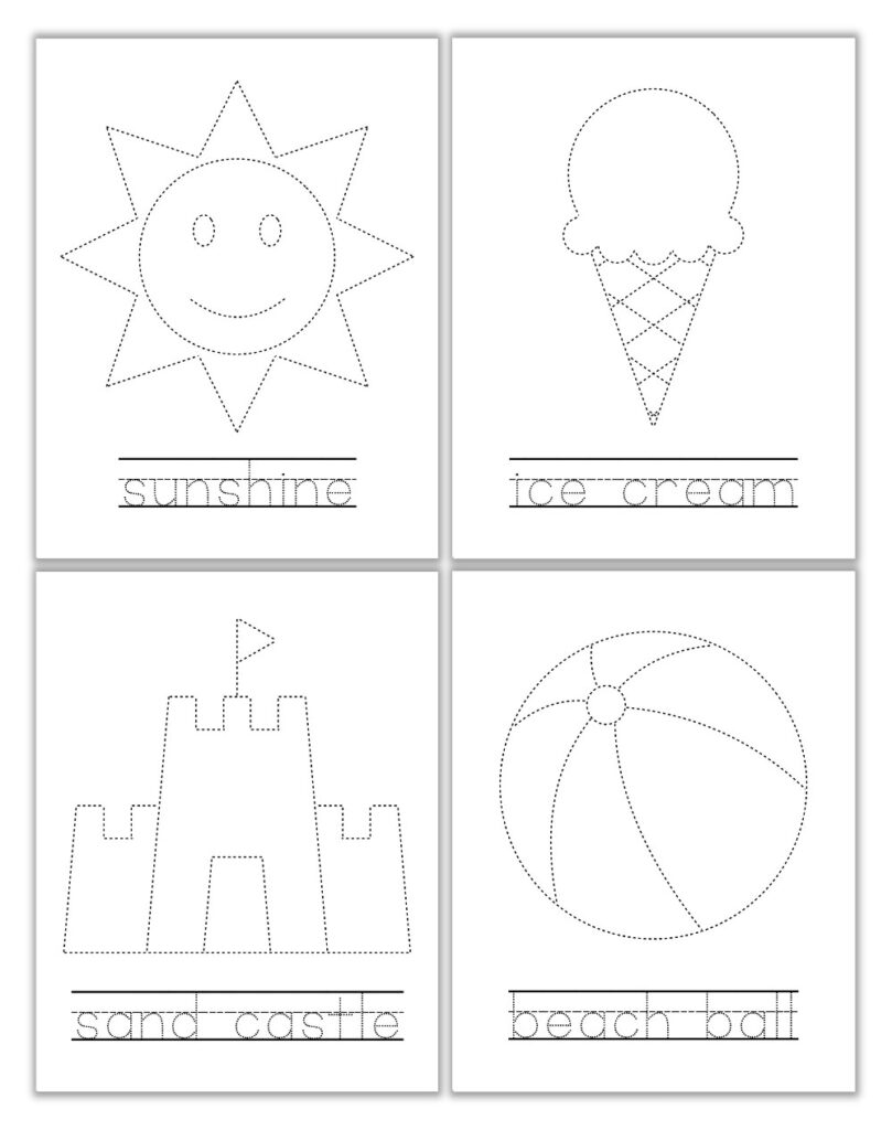 Free Printable Summer Tracing Worksheets For Preschool The 44 OFF - Summer Tracing Worksheets