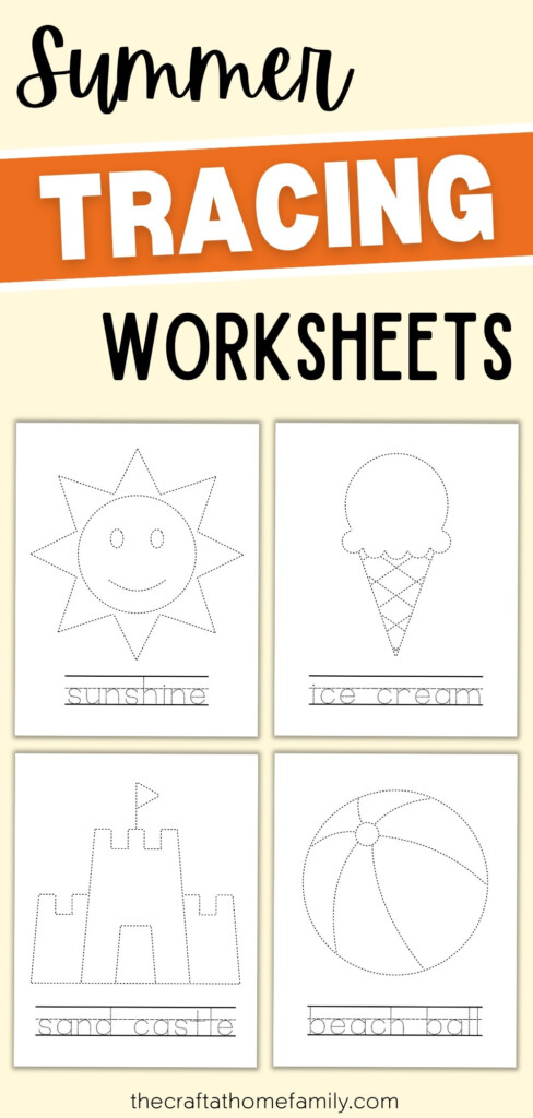 Free Printable Summer Tracing Worksheets For Preschool The Craft at  - Summer Worksheets For Presc