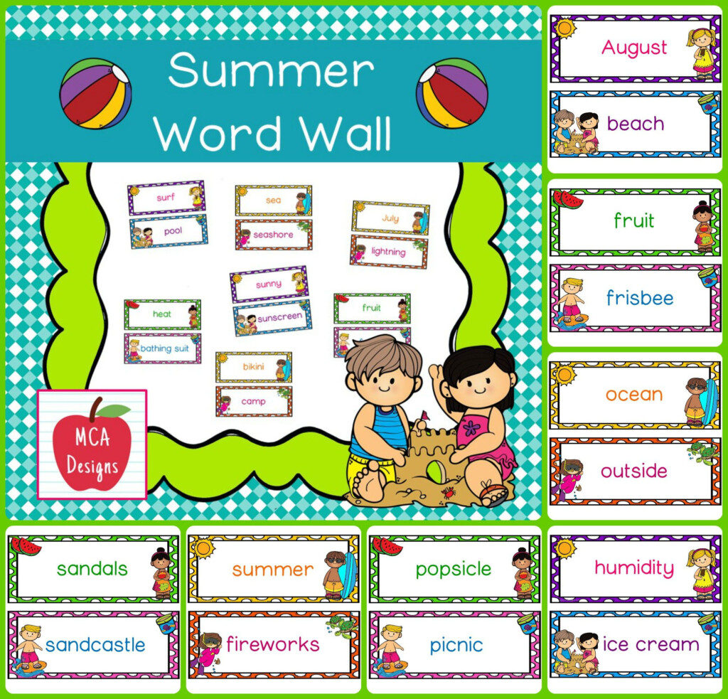 Free Printables Dltk Summer Word Wall Cards Free Printable Download - Dltk Summer Worksheets