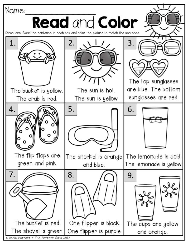 Free Summer Learning Worksheets Printables - Worksheet For Summer Colors