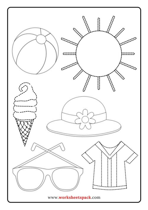 Free Summer Tracing Worksheets Pack Worksheetspack - Summer Tracing Worksheet