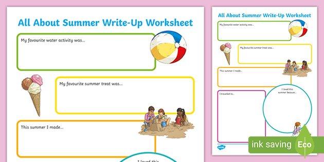 FREE What I Did Over Summer Vacation Worksheet - After Summer Vacation Activities Worksheets