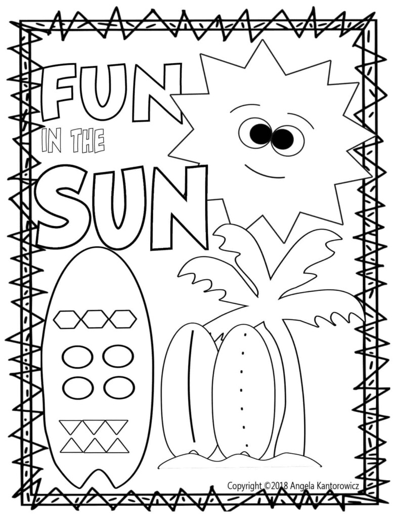 Fun In The Sun Color Sheet Making The Basics Fun - Preschool Summer Coloring Worksheets