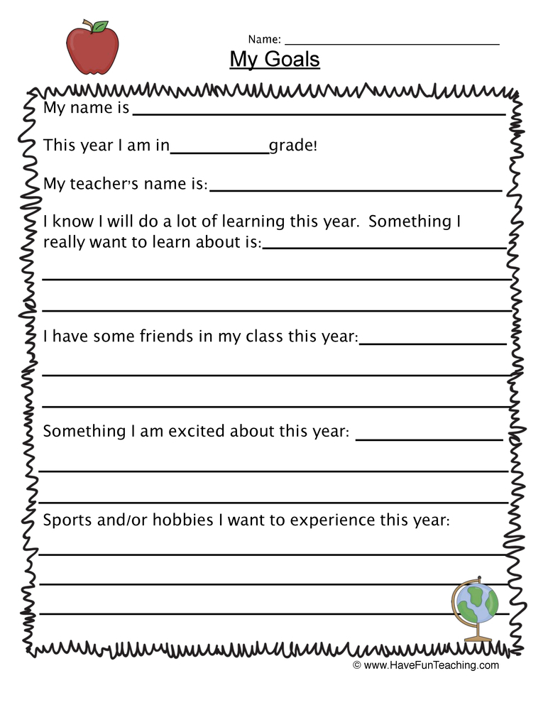 Goals Worksheet By Teach Simple - My Summer Goals Worksheet