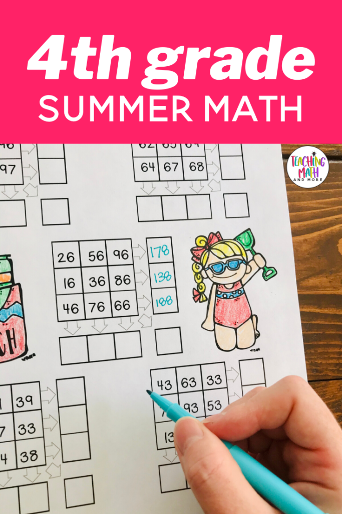 Grade 4 Summer Math Worksheet - Grade 4 Summer Math Worksheet