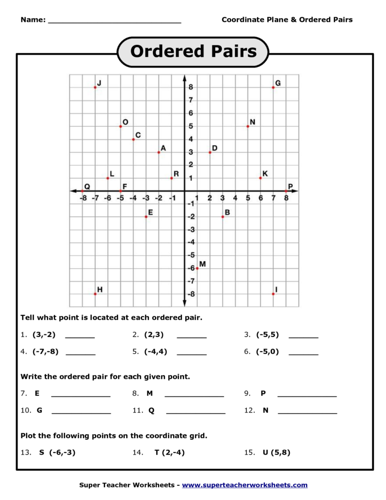 Graph Points On A Coordinate Plane Worksheets - Coordinate Points Worksheets Grade 4 Summer