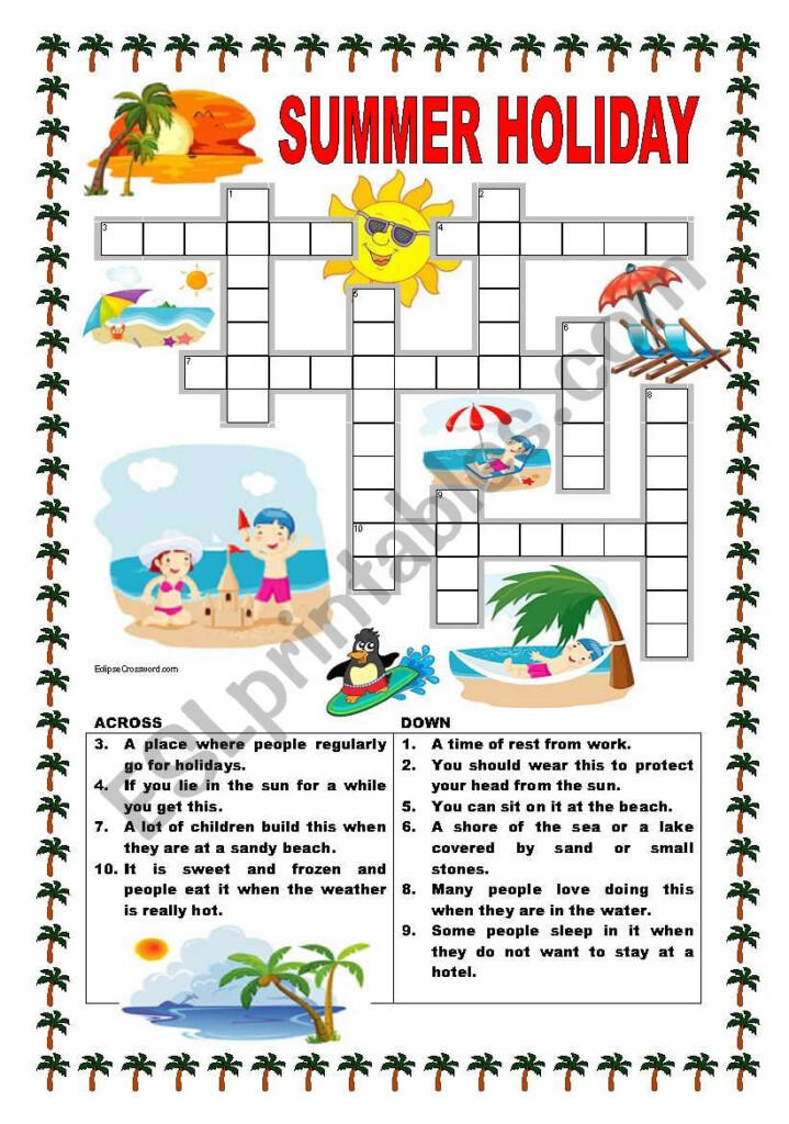 Happy Summer Holiday Printable Worksheet - My Summer Holiday Worksheet