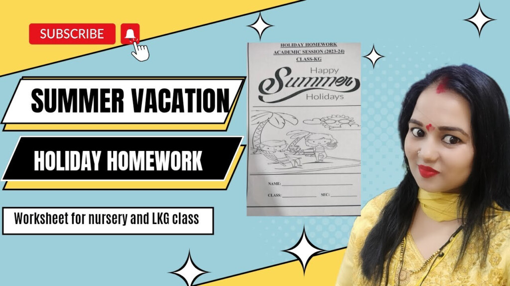 Holiday Homework For LKG Class Summer Vacation Holiday Homework  - Summer Holiday Worksheet For Lkg