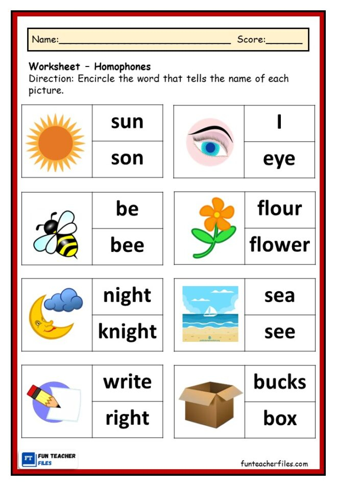 Homophones Worksheet Fun Teacher Files - Homophones Worksheets About Summer