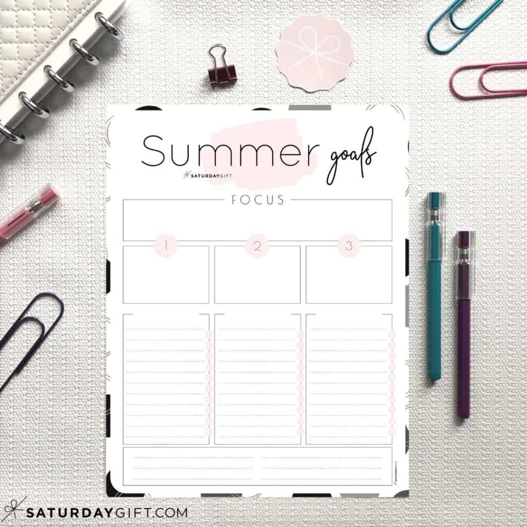 How To Set Achieve Summer Goals Summer Goals Worksheet - Summer Goals Worksheet Young Women