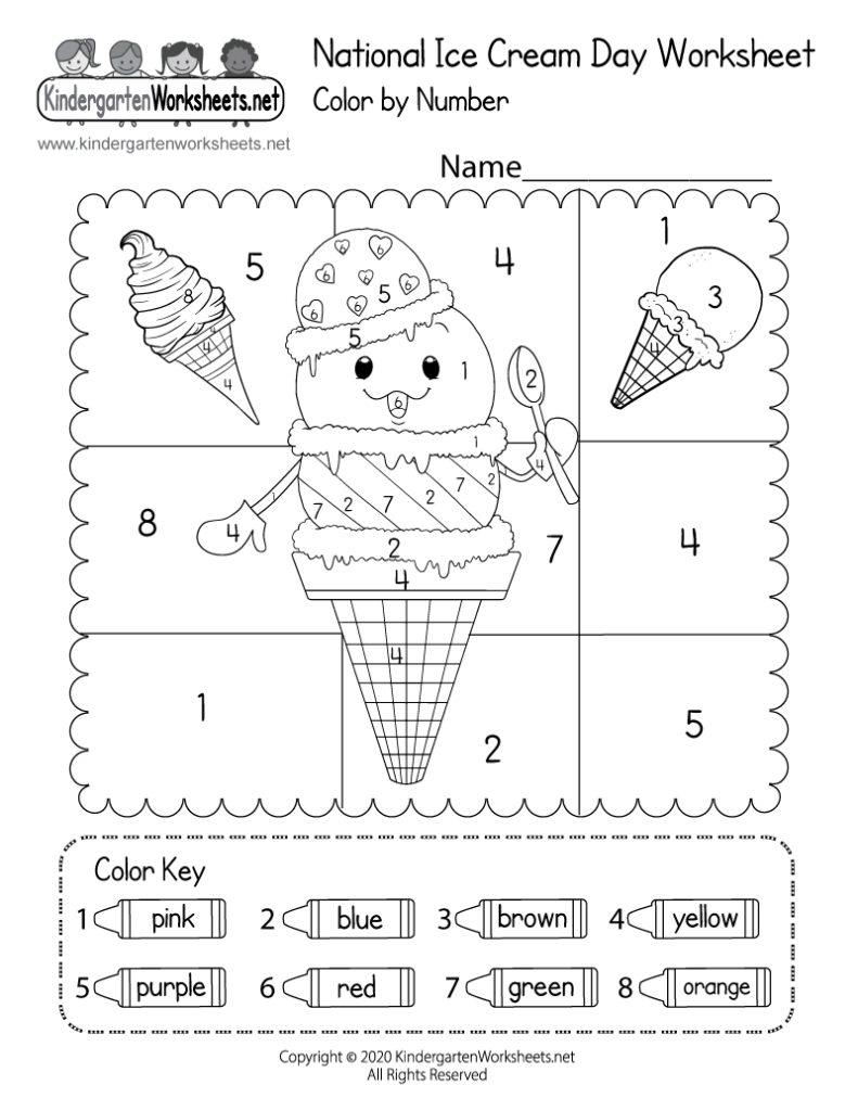 Ice Cream Color By Number Printable Color By Numbers Are A Classic  - Summer Ice Cream Worksheet For Kids