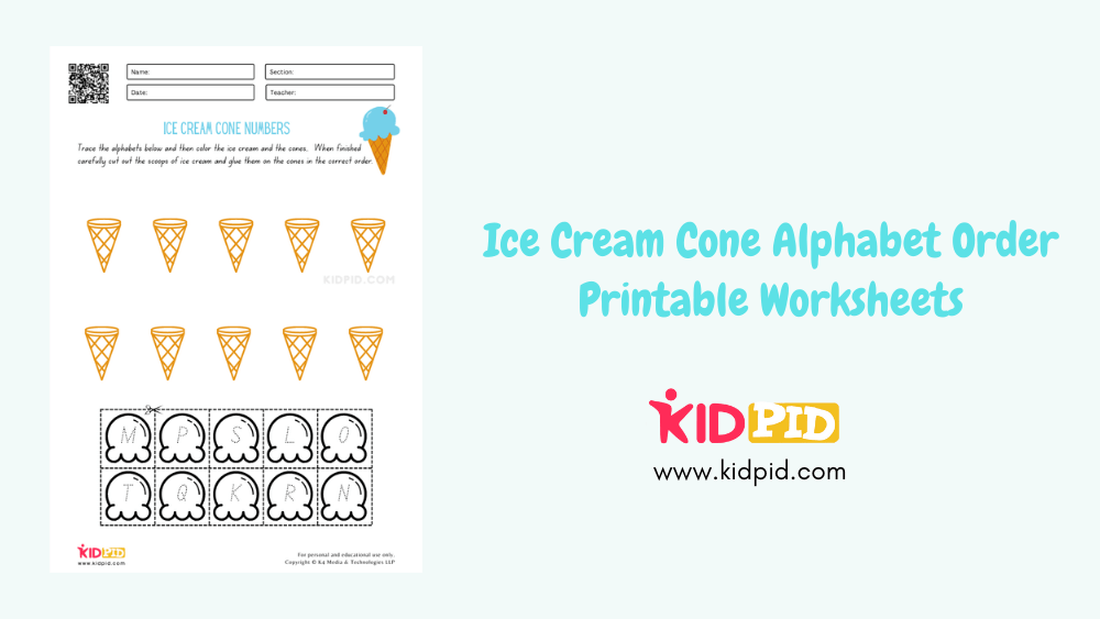 Ice Cream Cone Alphabet Order Printable Worksheets Kidpid - Summer Ice Cream Cone Writing Worksheet