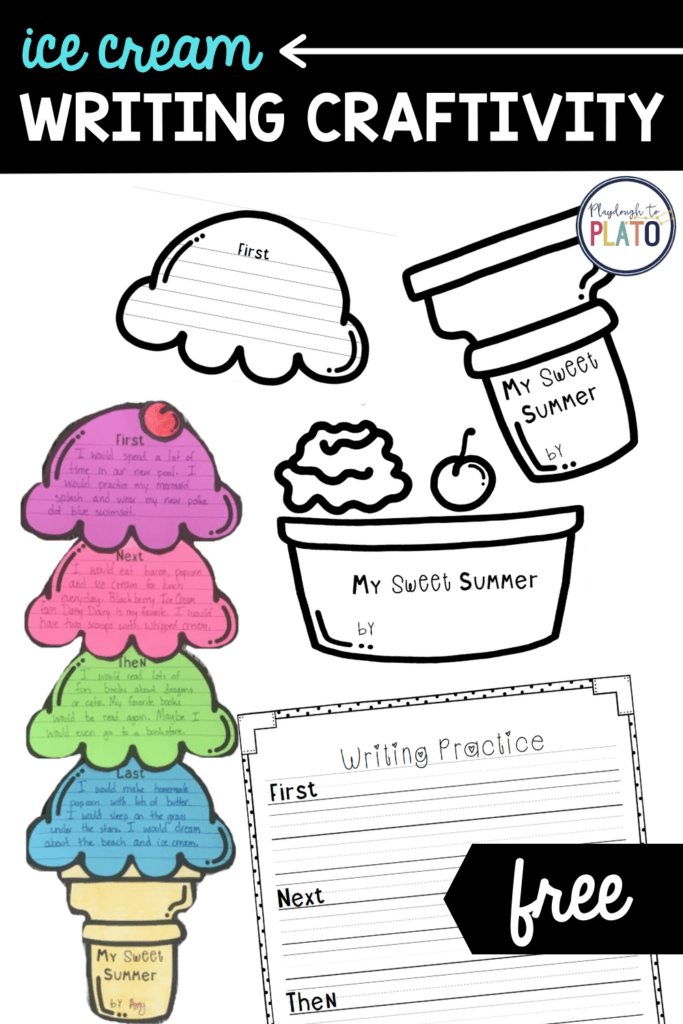 Ice Cream Cone Writing Template - Summer Ice Cream Cone Writing Worksheet