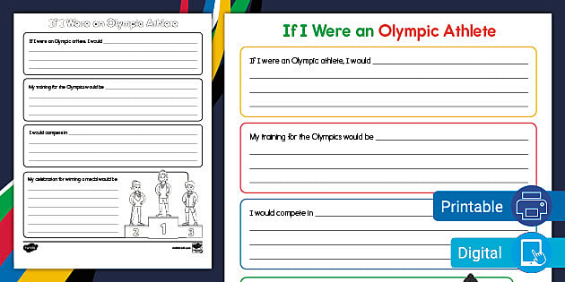 If I Were An Olympic Athlete Worksheet Writing Activity - Famous Female Summer Olympic Athletes Worksheets For 2Nd Grade