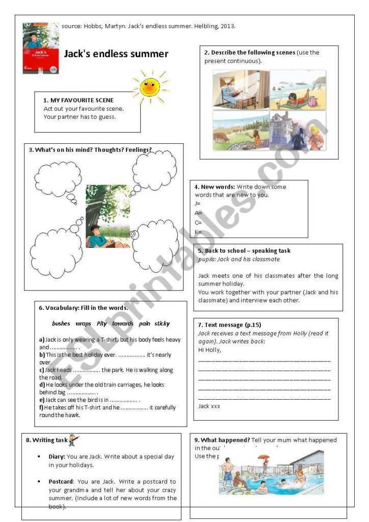 Jack s Endless Summer ESL Worksheet By ESL SK - Exploration Student Worksheet Endless Summer Answer Key