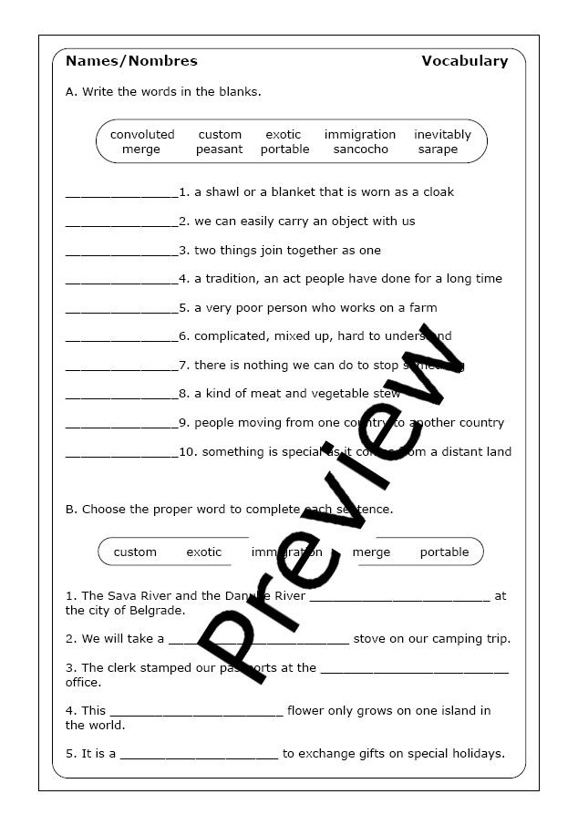 Julia Alvarez Names Nombres Worksheets Made By Teachers - My First Free Summer By Julia Alvarez Worksheets