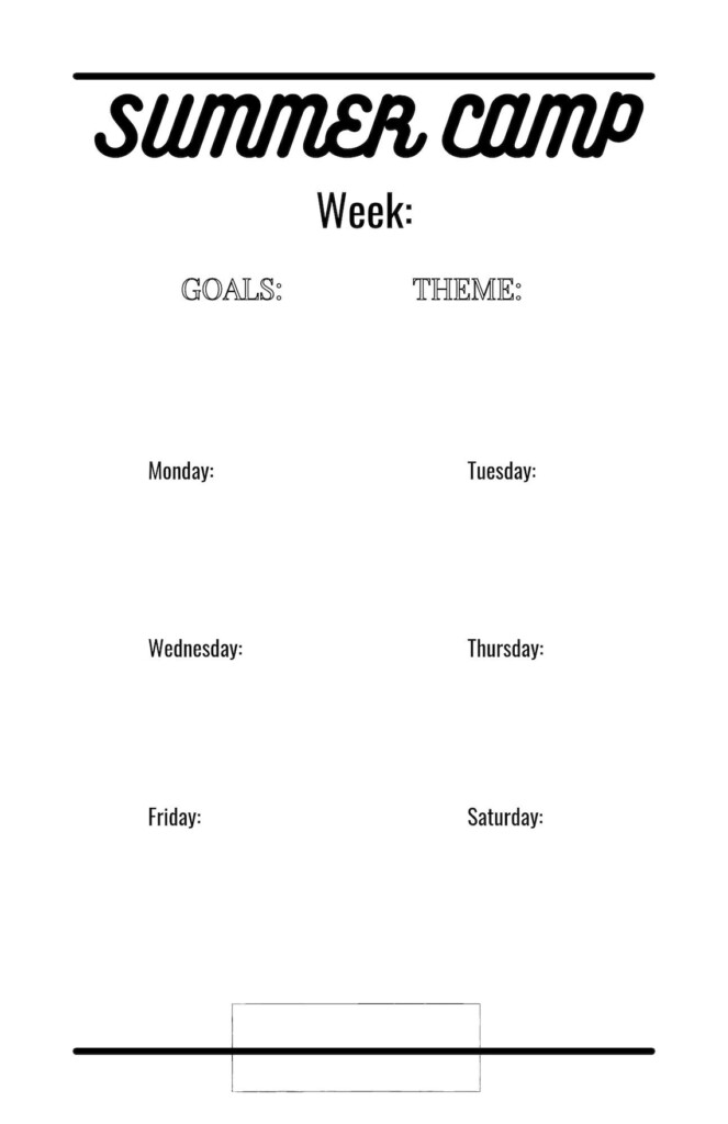 Kid s Summer Camp Weekly Planning Printable Worksheet Digital Download  - Summer Camp Worksheets