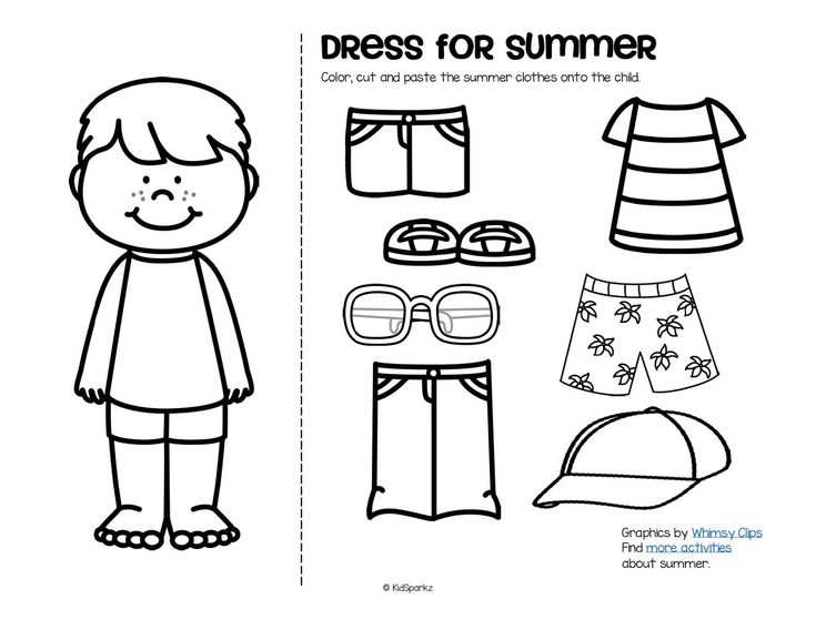 Let s Get Dressed Clothes Worksheet Summer Worksheets Summer Preschool - Dress For Summer Worksheet