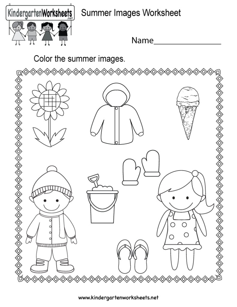 Matching Seasons Worksheet For Kindergarten - Worksheet On Summer Season For Kindergarten