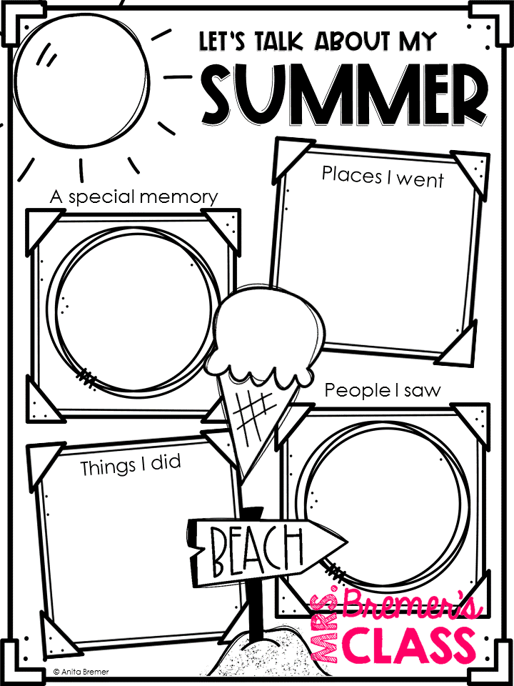 Mrs Bremer s Class Back To School Freebie All About My Summer - About My Summer Worksheet