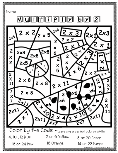 Multiplication Color By Number Summer - Summer Multiplication Worksheets