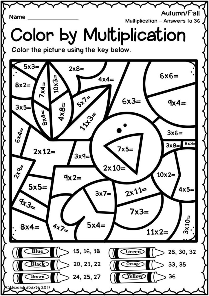 Multiplication Coloring Worksheet 3rd Grade - Summer Multiplication Coloring Worksheets 3Rd Grade