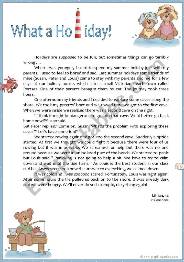 MY LAST SUMMER HOLIDAYS ESL Worksheet By Anafonseca - My Last Summer Vacation Worksheet