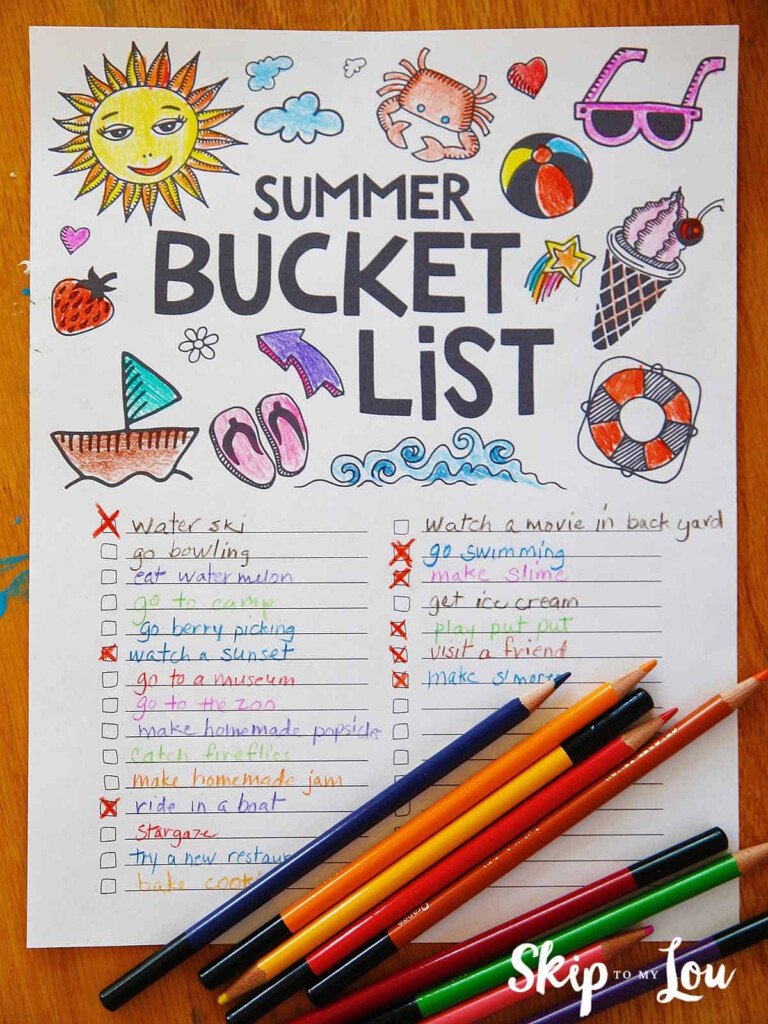 My Summer Bucket List Printable Printable Word Searches - My Summer Bucket List Worksheet