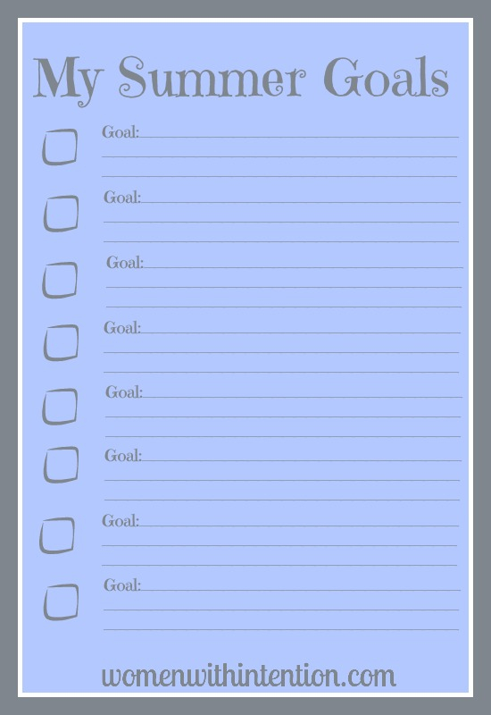 My Summer Goals Printable - Summer Goals Worksheet Pdf