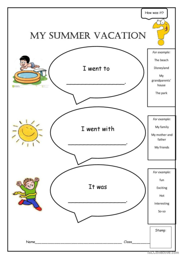 My Summer Vacation English ESL Worksheets Pdf Doc - Esl Summer Vacation Worksheets