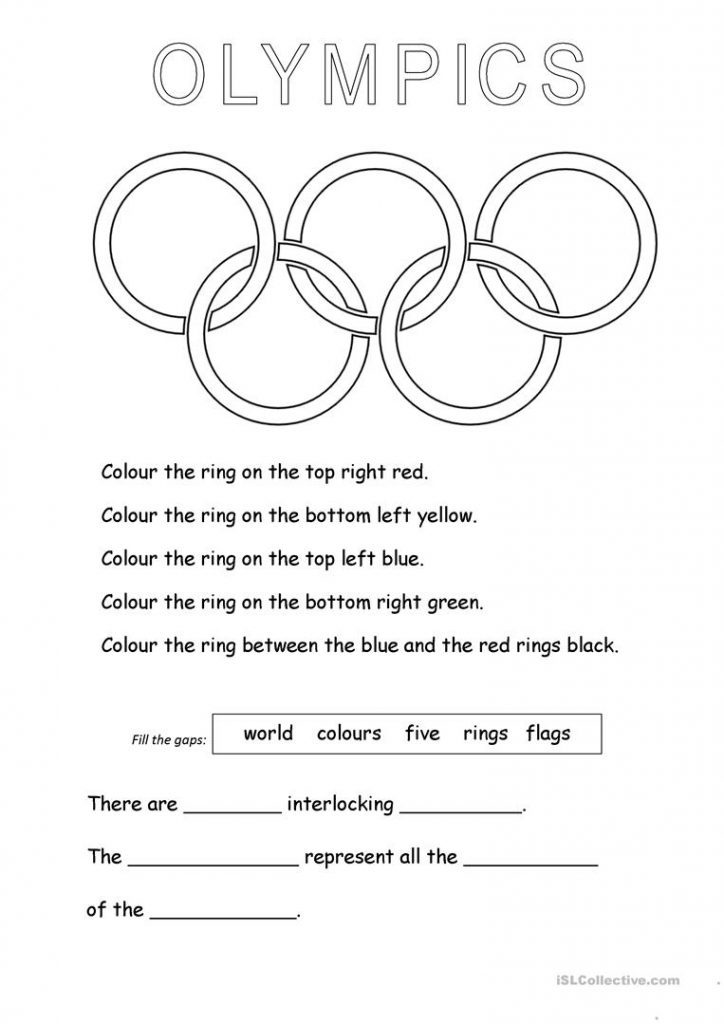 Olympic Rings Worksheet Free Esl Printable Worksheets Madeteachers  - Summer Olympics Worksheets For 2Nd Grade