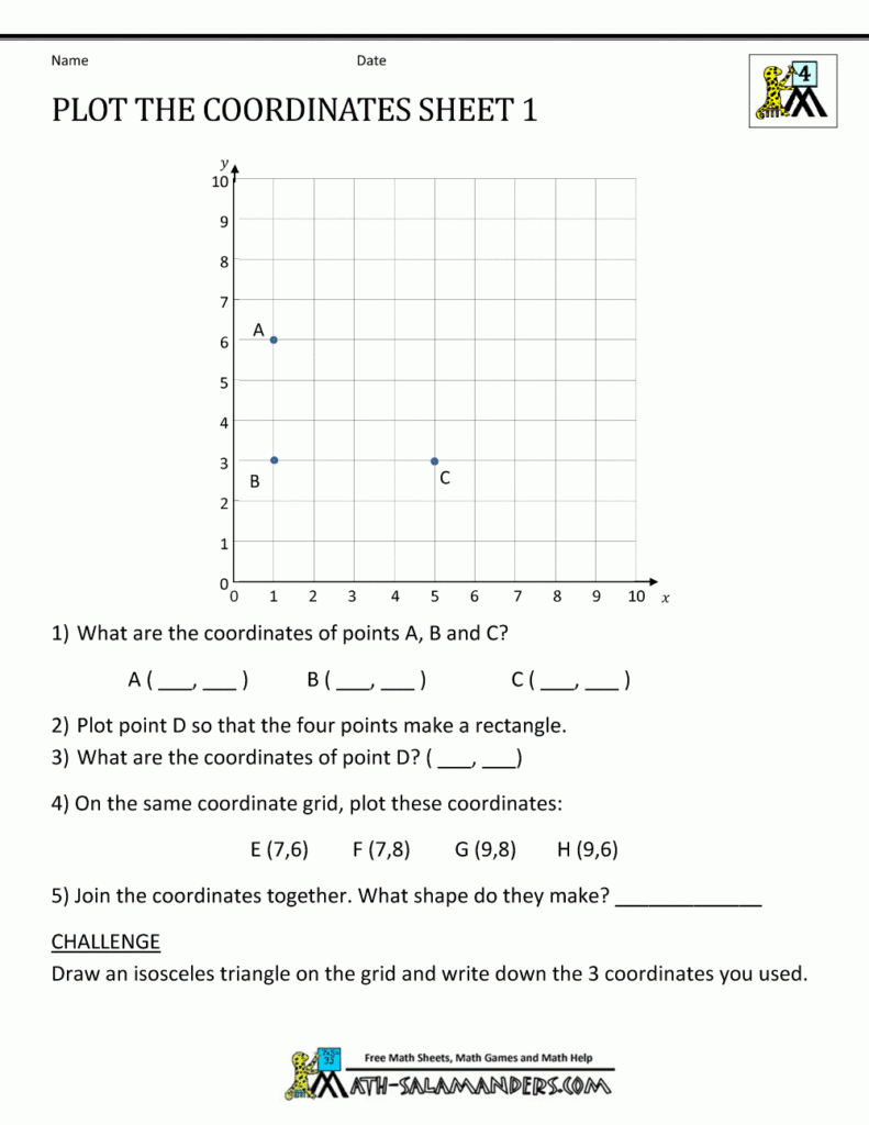 Ordered Pairs Worksheets Printable - Summer Ordered Pair Worksheets