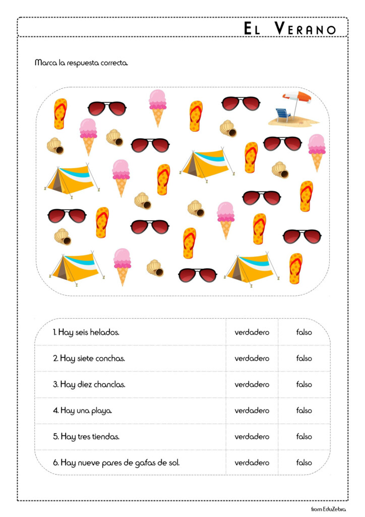 Pin On Espanol Para Ninos - Worksheets For Summer In Spanish