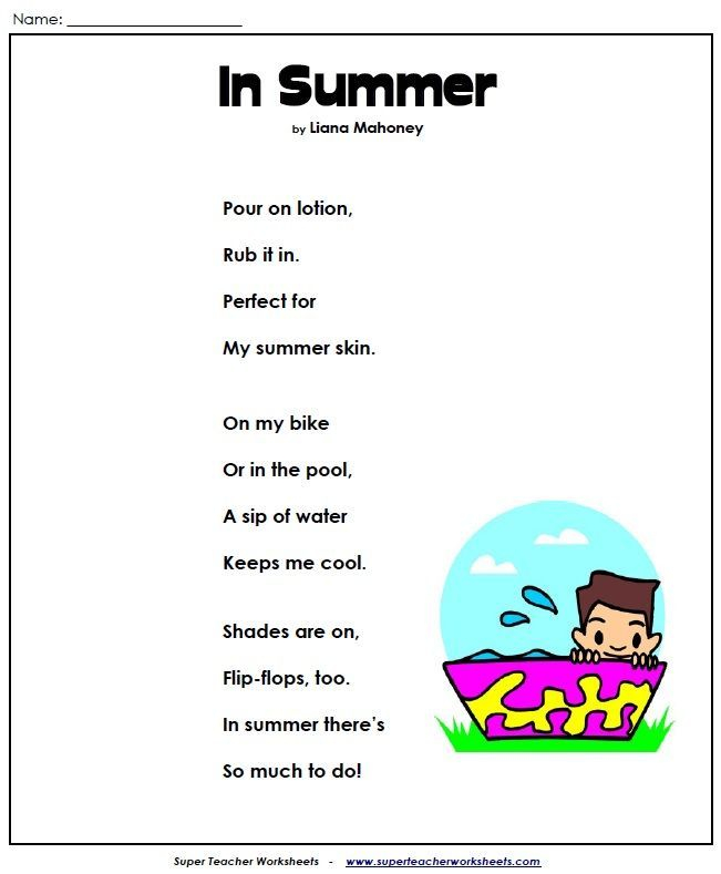 Pin On Poetry - In Summer By Liana Mahoney Worksheet Answers