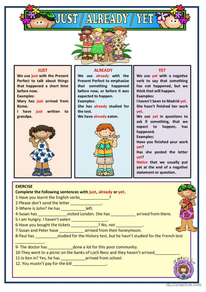 Present Perfect Simple With Just Already And Yet Esl Vrogue co - Is It Summer Yet Worksheet Answer Key