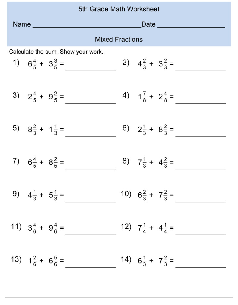 Printable 5th Grade Worksheets - Summer Worksheets For 5Th Grade Pdf